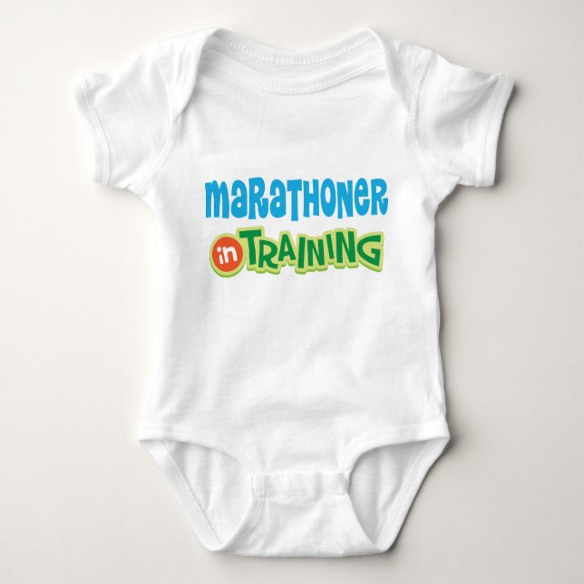 Body Para Bebê Marathoner no t-shirt do bebê do treinamento (Frente)
