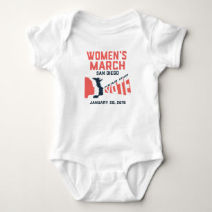 Body Para Bebê Marcha feminina San Diego Marcha Bebê Belo traje