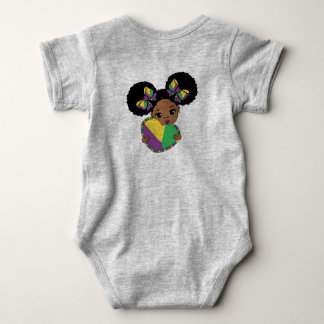Body Para Bebê Mardi Gras Baby Girl Segurando Coração