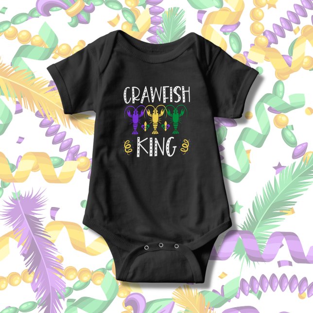 Body Para Bebê Mardi Gras Crawfish King Cute (Criador carregado)