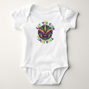 Body Para Bebê Mardi Gras Deixe os bons tempos rolar