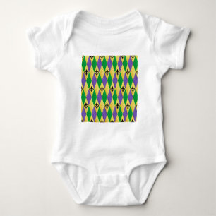 Body Para Bebê Mardi Gras Harlequin Fleur De Lis