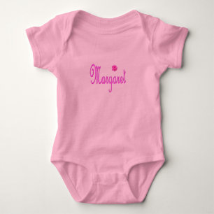 Body Para Bebê "Margaret" Nome Rosa,
