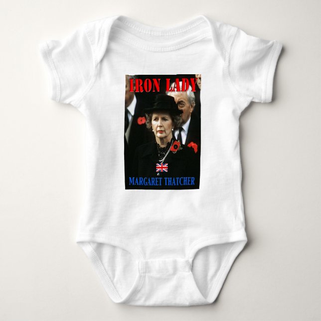 Body Para Bebê Margaret Thatcher Primeiro-Ministro (Frente)
