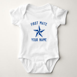 Body Para Bebê marinho azul e branco de primeira estrela do Mate