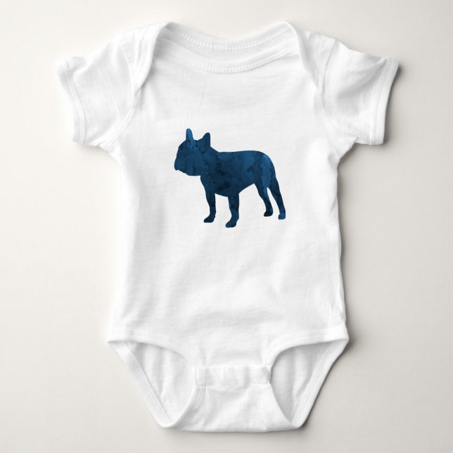 Body Para Bebê Marinho Blue French Bulldog conhecido por Frenchie (Frente)