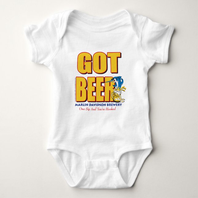 Body Para Bebê Marlin Davidsons Brewery - Tem Cerveja (Frente)