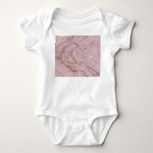 Body Para Bebê Mármore Líquido: Artista Rosa Dourada.