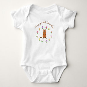 Body Para Bebê Marmota Fofa e Flores de Tulipa Personalizadas