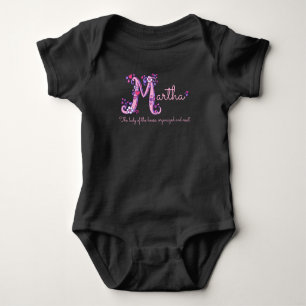 Body Para Bebê Martha garotas M nome que significa t-shirt monogr