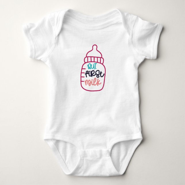Body Para Bebê Mas Primeiro Leite (Frente)