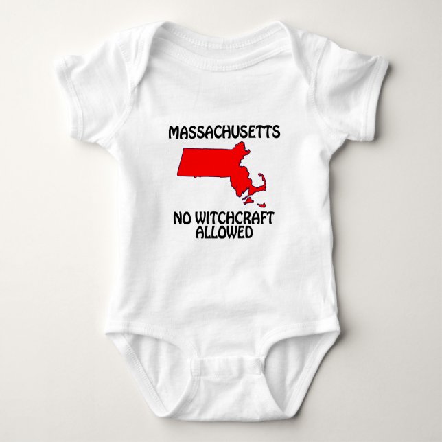 Body Para Bebê Massachusetts - Bruxaria Não Permitida (Frente)