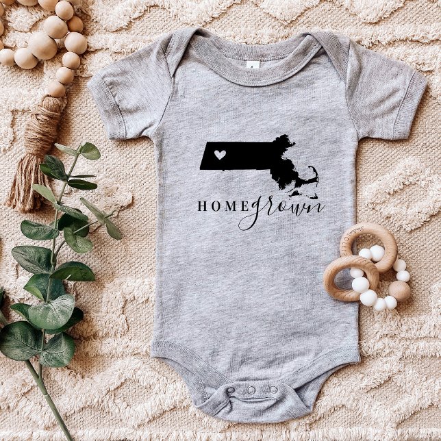 Body Para Bebê Massachusetts Home Grown State Tee (Criador carregado)