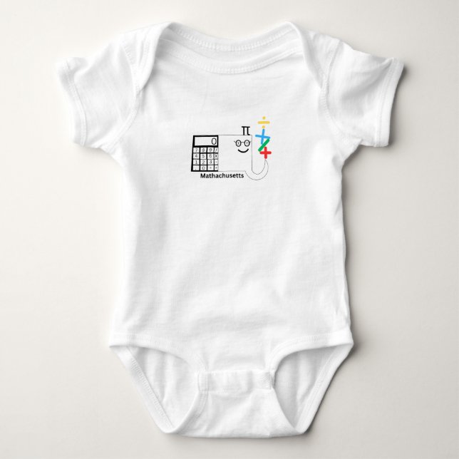 Body Para Bebê Massachusetts MathMassachusetts Baby Bodycase (Frente)