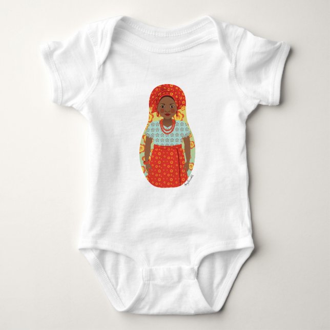 Body Para Bebê Matryoshka Baby Body,sujeira nigeriana (Frente)