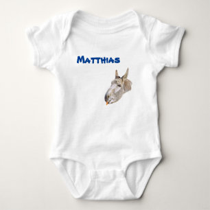 Body Para Bebê Matthias Name Com Um Donkey, Bebê De Roupa
