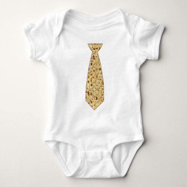 Body Para Bebê Matzo Passover Tie (Frente)