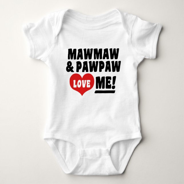 Body Para Bebê MawMaw e PawPaw Me Ama (Frente)
