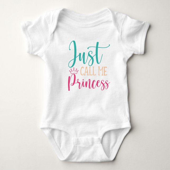 Body Para Bebê Me Chame de Princesa T-Shirt (Frente)
