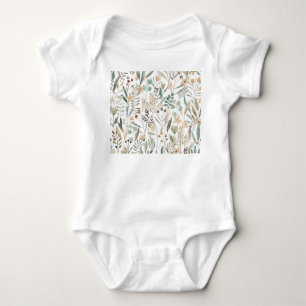 Body Para Bebê Meadow Wildflower: Watercolor Charm.