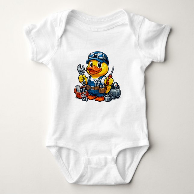 Body Para Bebê Mecânico Pato de Borracha (Frente)