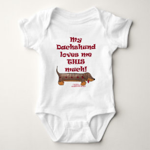 Body Para Bebê Medidor do amor do Dachshund