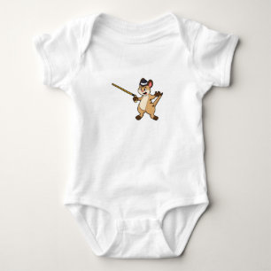 Body Para Bebê Meerkat com chapéu e bengala