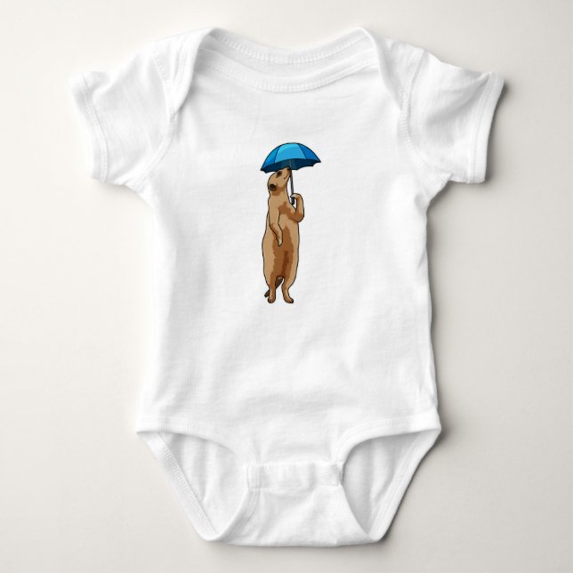 Body Para Bebê Meerkat com guarda-chuva (Frente)
