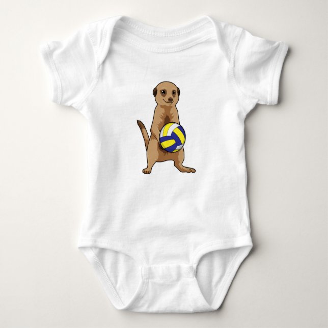 Body Para Bebê Meerkat com voleibol (Frente)