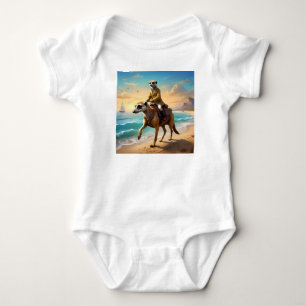Body Para Bebê Meerkat Jockey Em Um Cavalo Meerkat,
