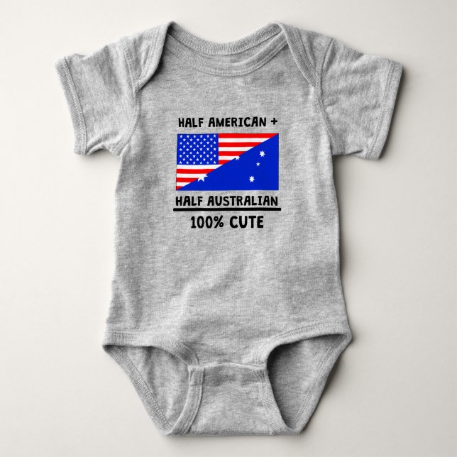 Body Para Bebê Meio australiano 100% bonito (Frente)