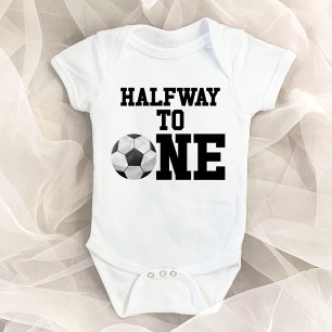 Body Para Bebê Meio Caminho Para Uma Bola De Futebol Meio Anivers