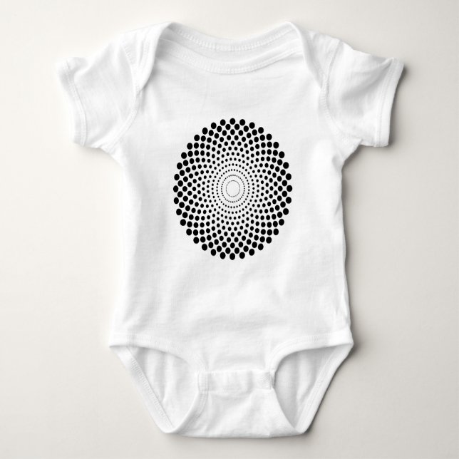 Body Para Bebê Meio Tom Círculo 02 - Preto (Frente)