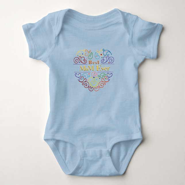 Body Para Bebê Melhor Mãe Cores T-Shirt (Frente)