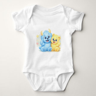 Body Para Bebê Melhores Amigos Monstrinhos Duo Pastel Doce