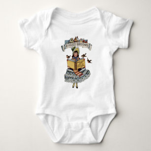 Body Para Bebê Menina Antiga e Livro do Papai Noel do Natal