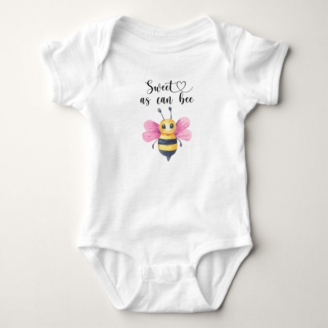 Body Para Bebê Menina Bebê Abelha - doce como pode ser (Frente)