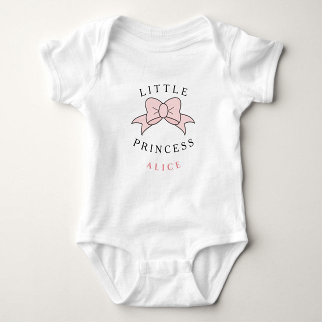 Body Para Bebê Menina Bebê Princesa Moderna Personalizada (Frente)