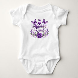 Body Para Bebê Menina da Mamãe Borboleta Desenho Floral Aquarela
