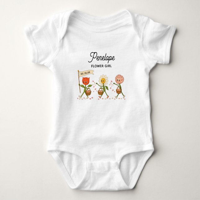 Body Para Bebê Menina das Flores Moderna Fofa e Tendência para Ca (Frente)