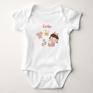 Body Para Bebê Menina de Cabelo Castanho - do ABC