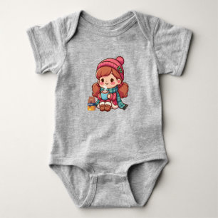 Body Para Bebê Menina de Natal/inverno bonita com cacau