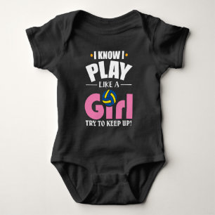 Body Para Bebê Menina do voleibol - o jogo gosta de uma menina