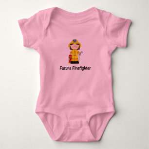 Body Para Bebê Menina futura do sapador-bombeiro