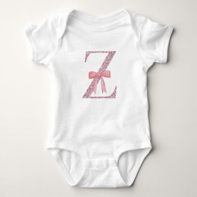 Body Para Bebê Menina inicial personalizada "Z" (Frente)