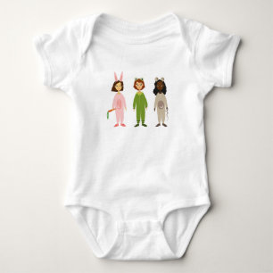 Body Para Bebê Meninas bonitas do pijama tema amigos