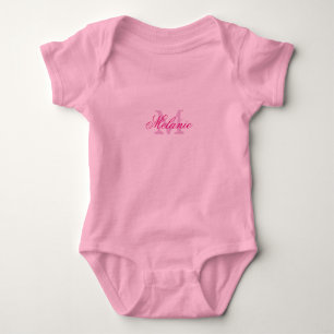 Body Para Bebê Meninas de monograma cor-de-rosa