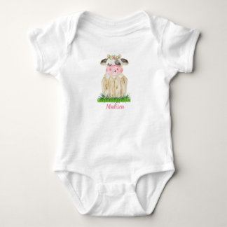 Body Para Bebê Meninas Personalizadas Vaca Cuta Bebê Roupa