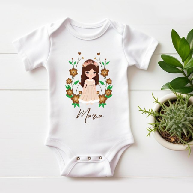 Body Para Bebê Menininha com flores (Criador carregado)