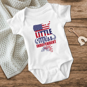 Body Para Bebê Menininha Independente Vermelho Branco Azul Garota